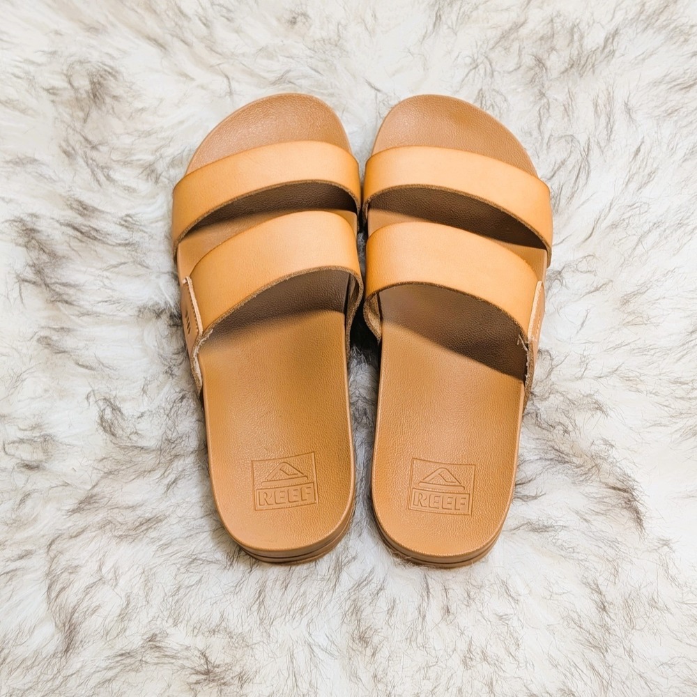 REEF Women's Cushion Vista Slides Tan Size 7 Durable Lightweight